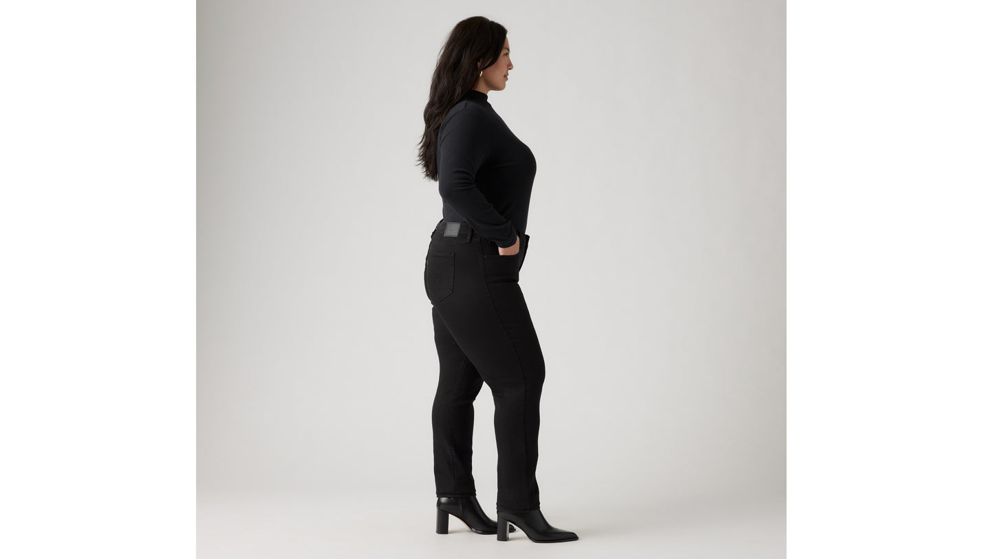 Levi's black plus-size jeans with black sweater