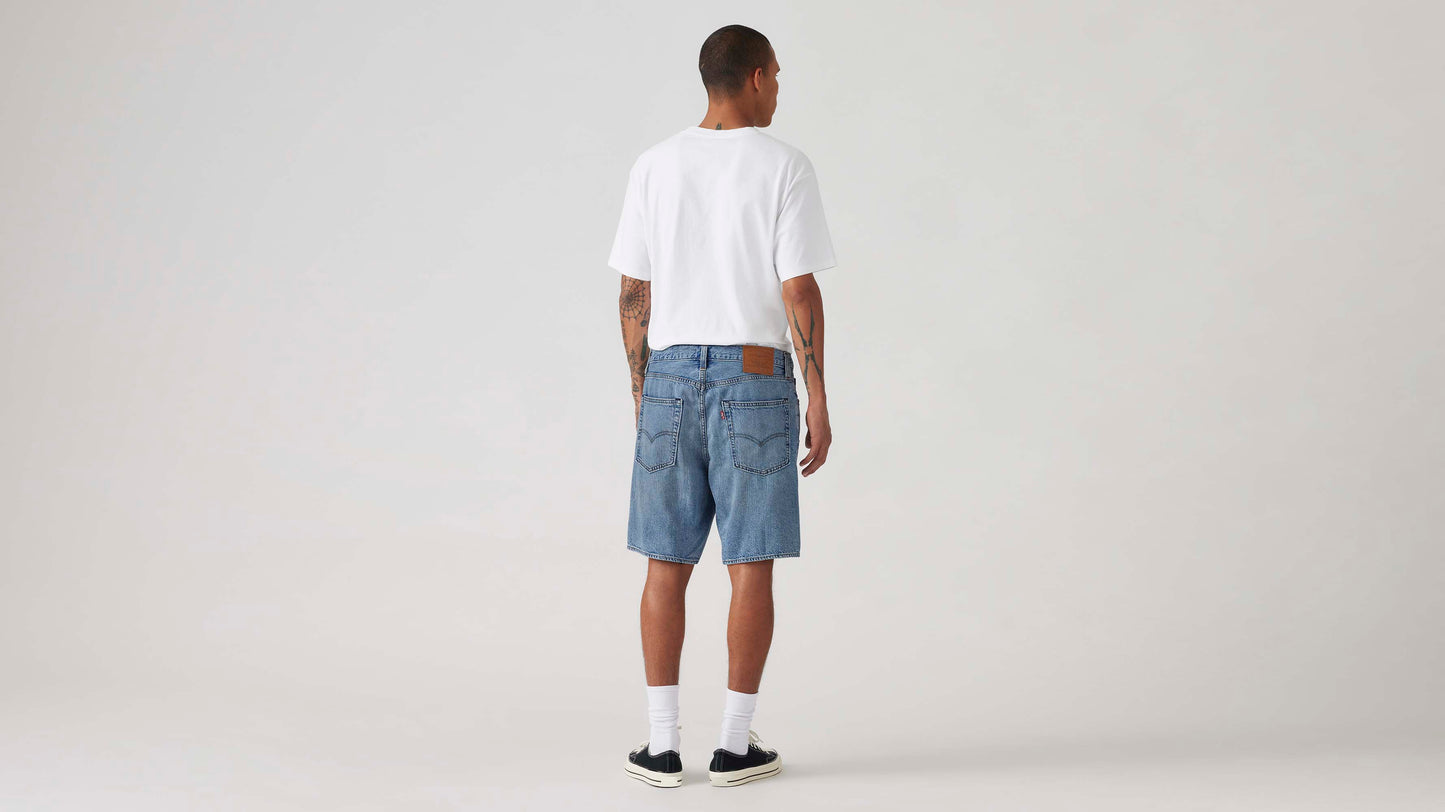 Levi's men's light-blue denim shorts back view