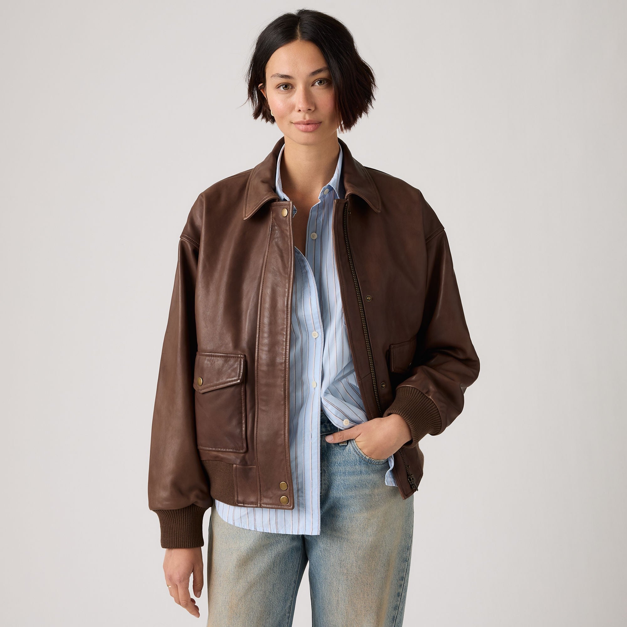 Levi's® Women's Genuine Leather Kennedy Dad Jacket