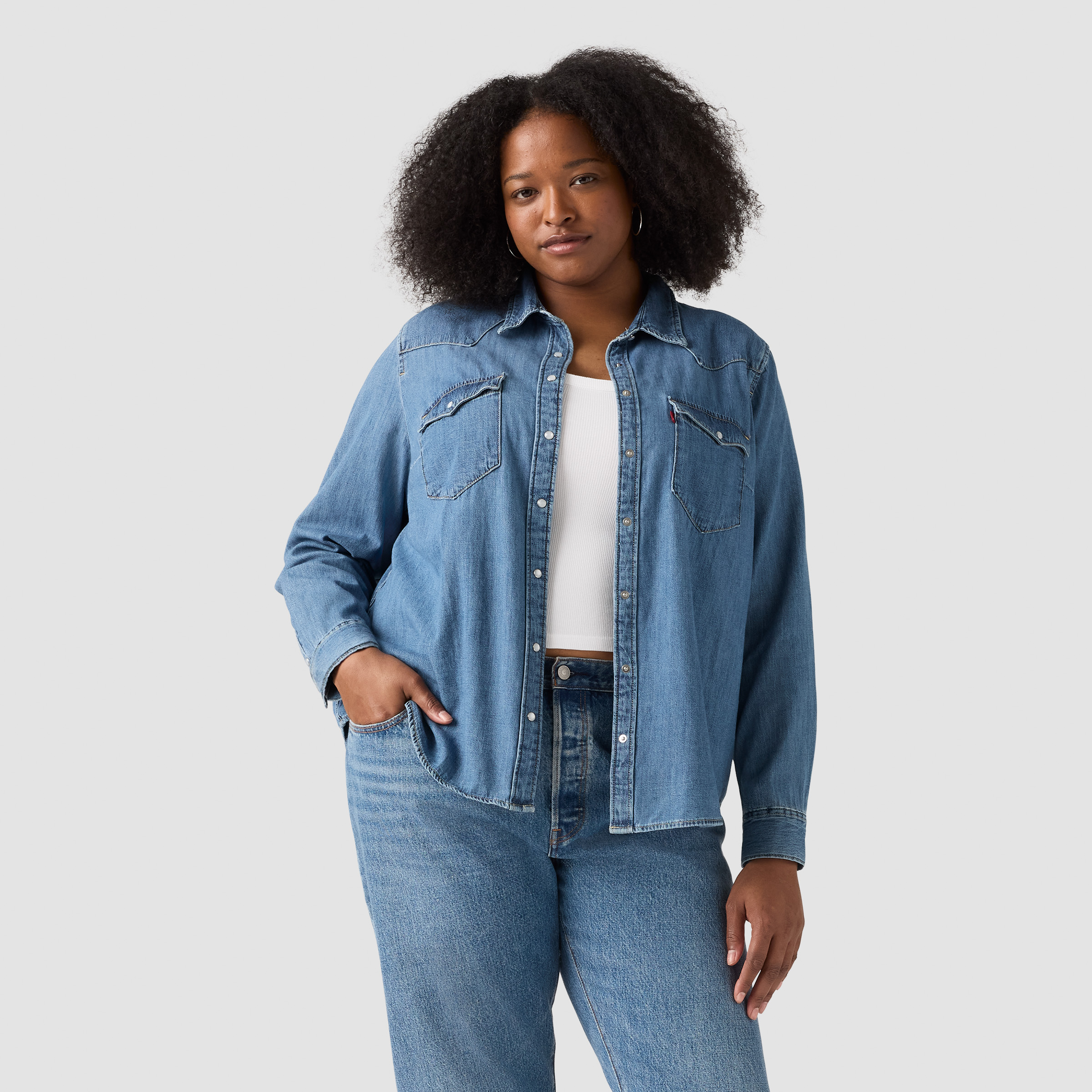 Essential Western Shirt Plus Size Mighty Fine – Shop Now