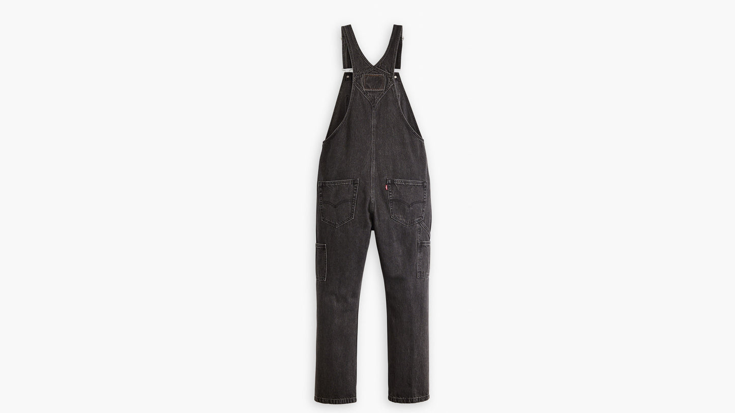 Flat lay black Levi's mens red tab overalls