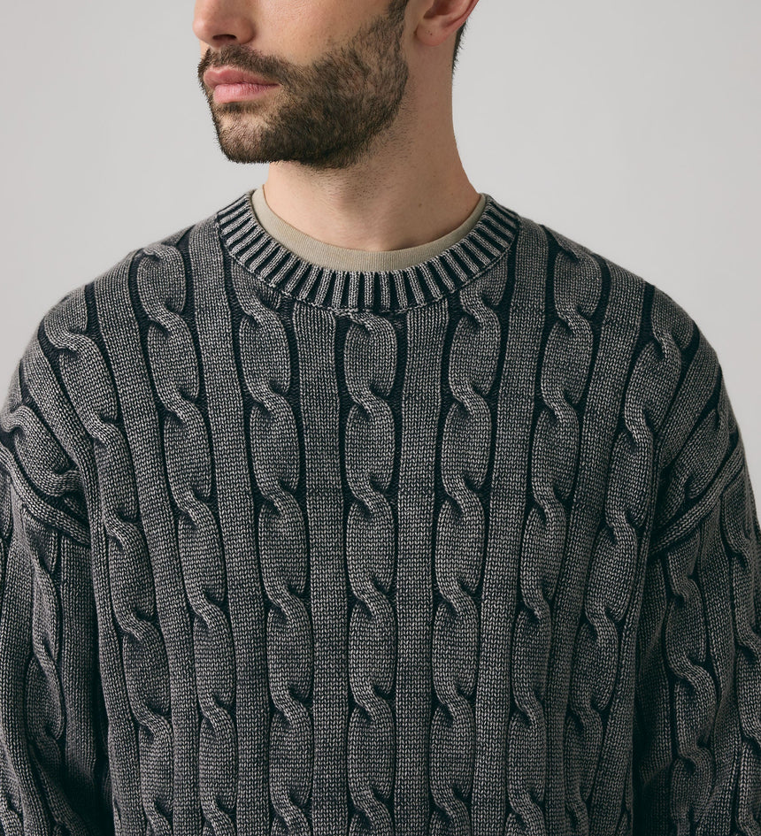 Main 5 - Levi's® Men's Carmel Cable Crew Sweater - 0058W0002