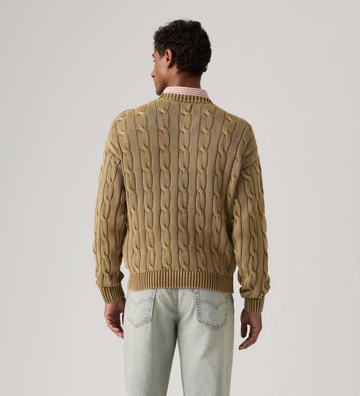 Main 2 - Levi's® Men's Carmel Cable Crew Sweater - 0058W0003