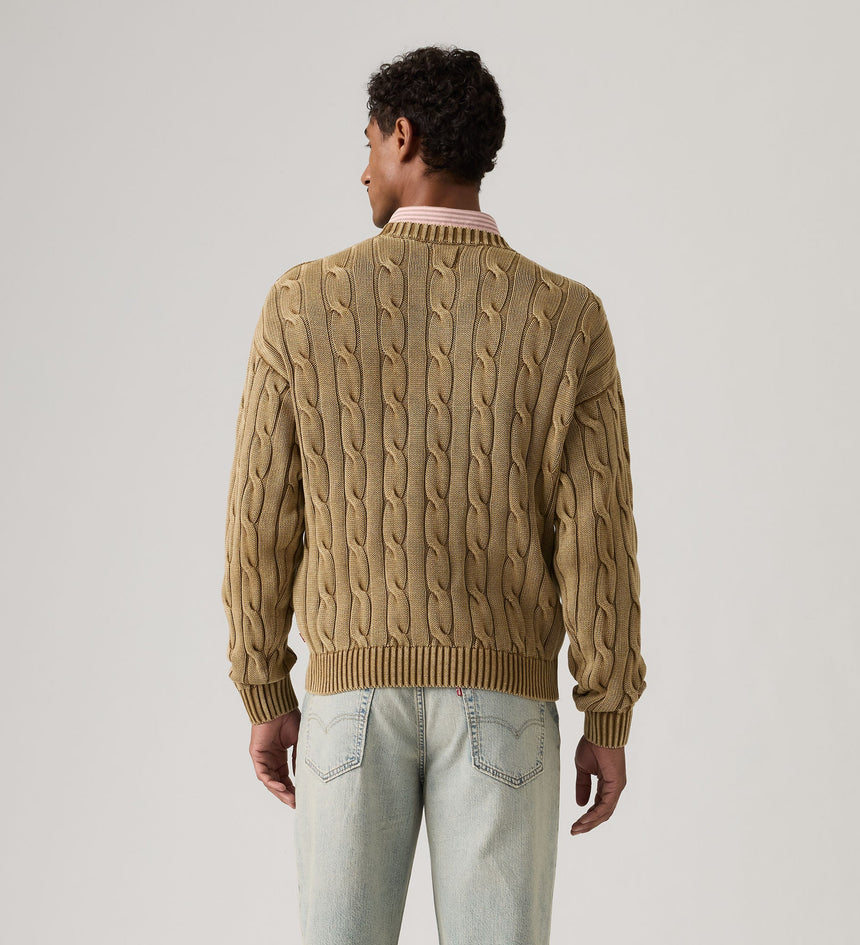 Main 2 - Levi's® Men's Carmel Cable Crew Sweater - 0058W0003