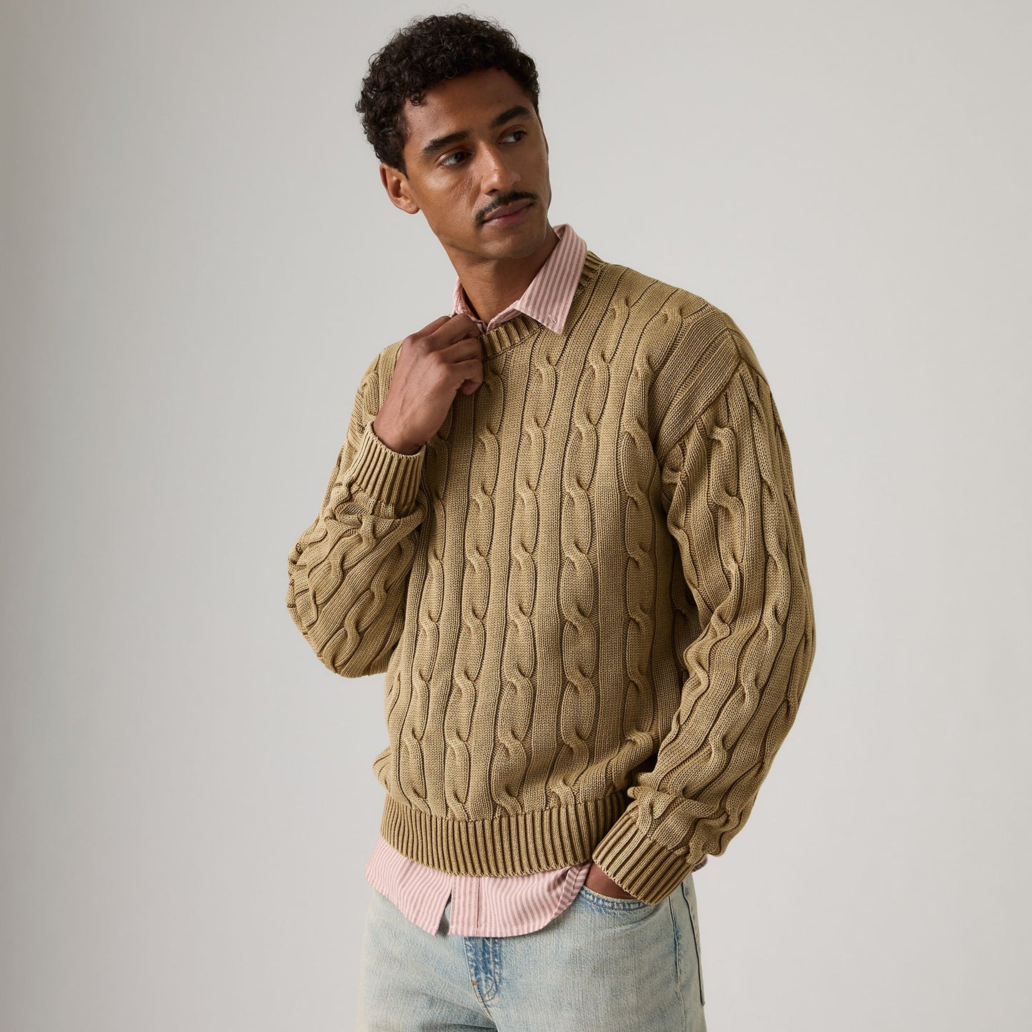 Levi's® Men's Carmel Cable Crew Sweater