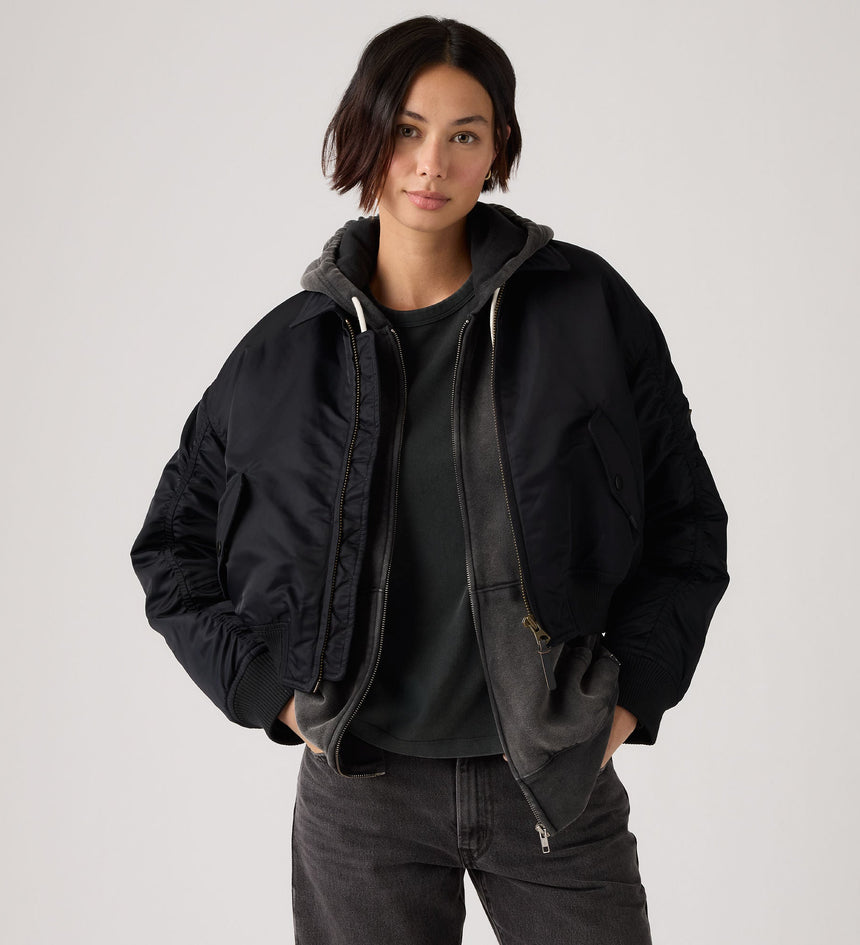 Main 3 - Levi's® Women's Bowie Cropped Bomber Jacket - 005AQ0001