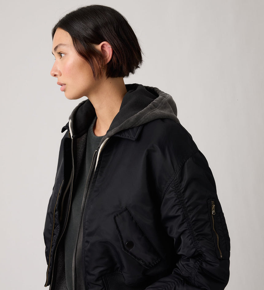 Main 4 - Levi's® Women's Bowie Cropped Bomber Jacket - 005AQ0001