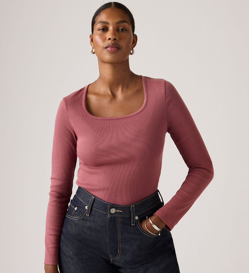 Main 3 - Levi's® Women's Essential Square Neck Long-Sleeve Tee - 005IO0008