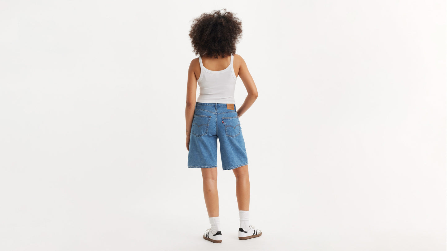 Back view of Levi's shorts on model