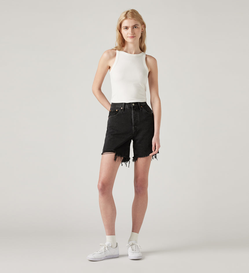Women's 501® Mid-Thigh Shorts in Lunar Black, High-Rise Fit
