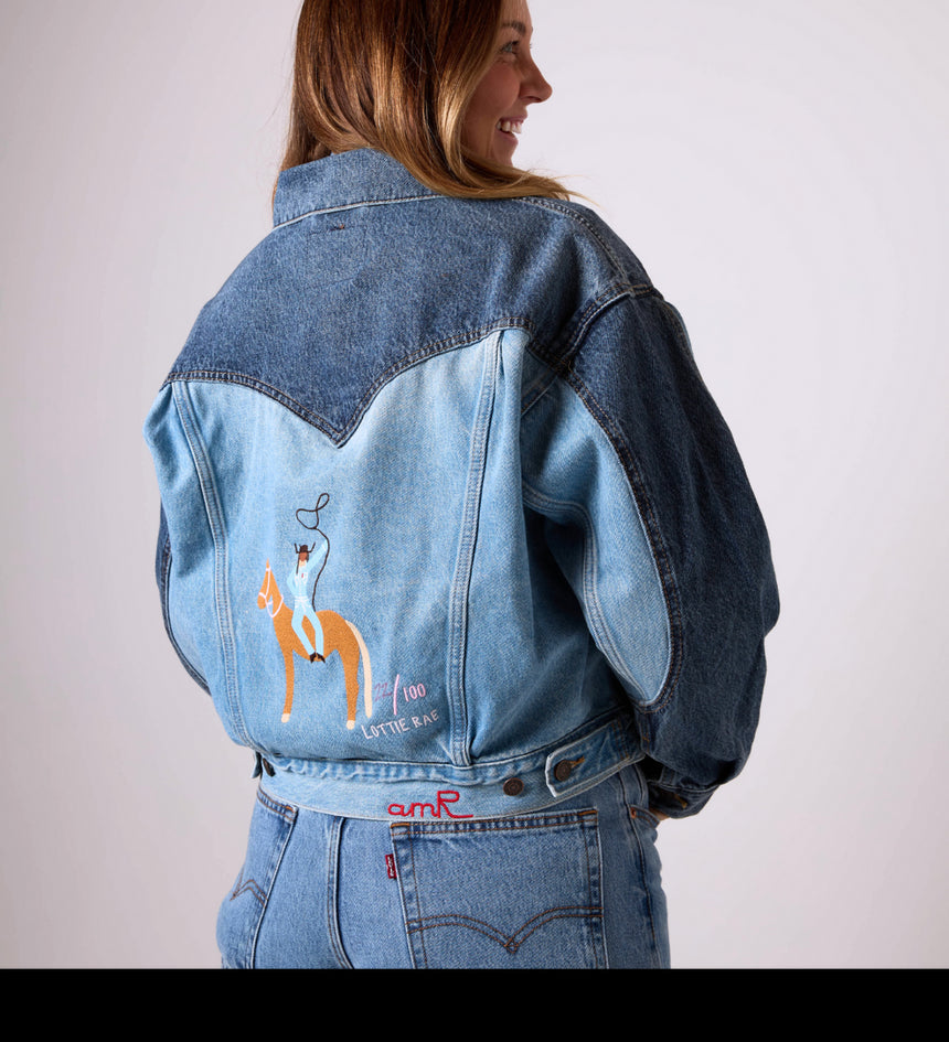 Main 1 - '90s Western Trucker Jacket Customized by Lottie Rae - 0098P0002
