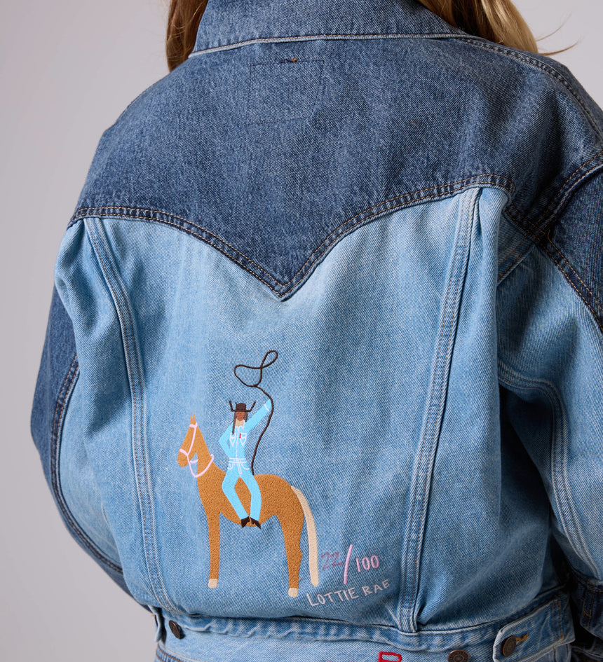 Main 2 - '90s Western Trucker Jacket Customized by Lottie Rae - 0098P0002