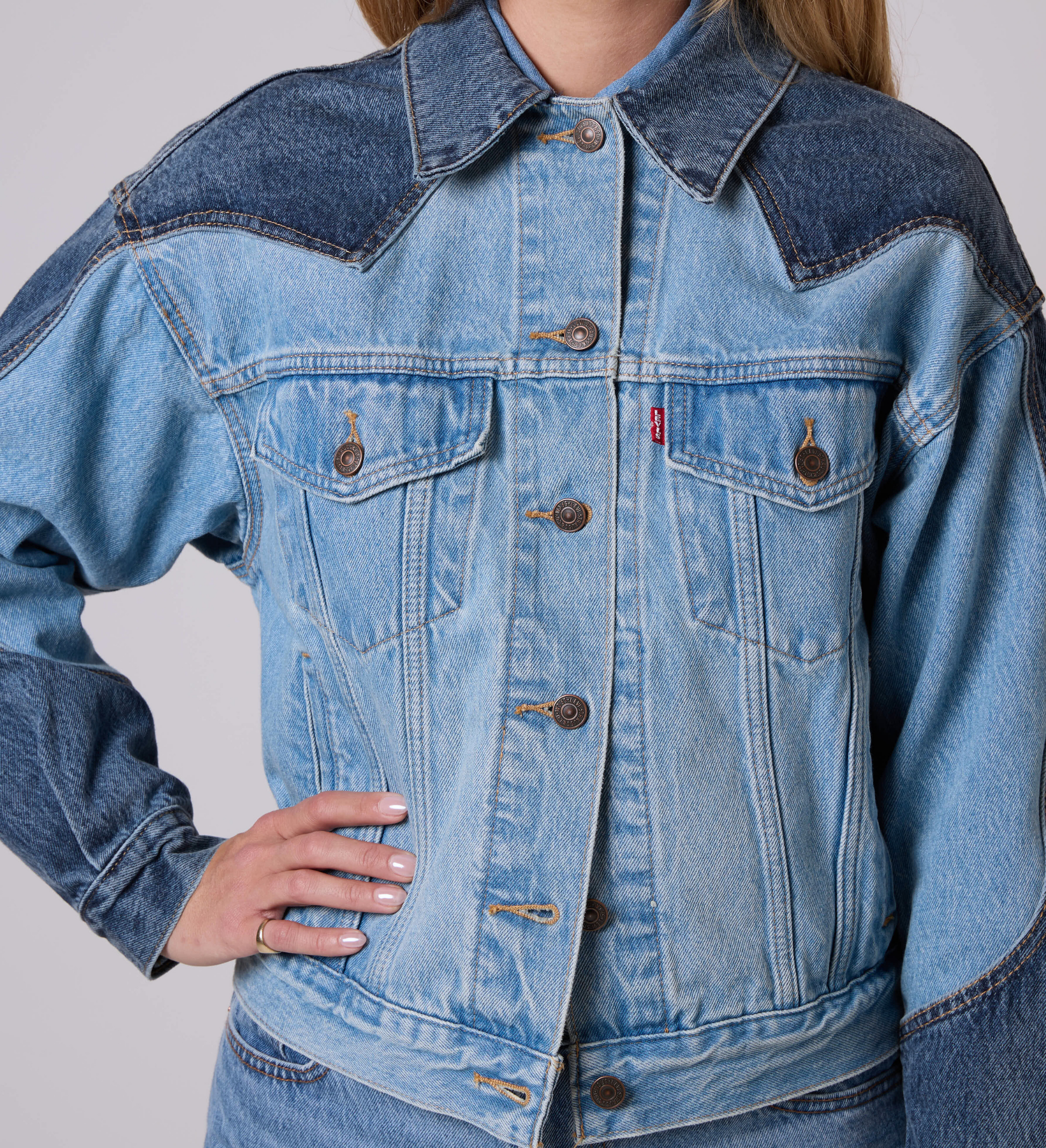 Main 5 - '90s Western Trucker Jacket Customized by Lottie Rae - 0098P0002