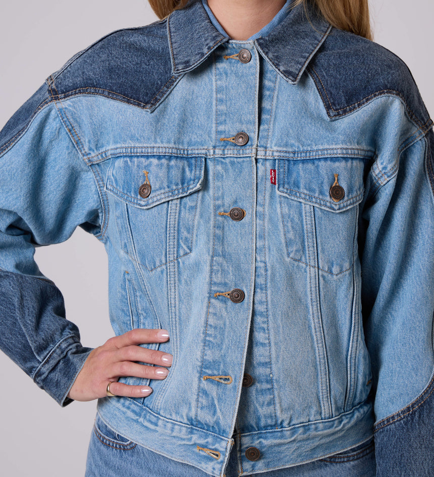 Main 5 - '90s Western Trucker Jacket Customized by Lottie Rae - 0098P0002