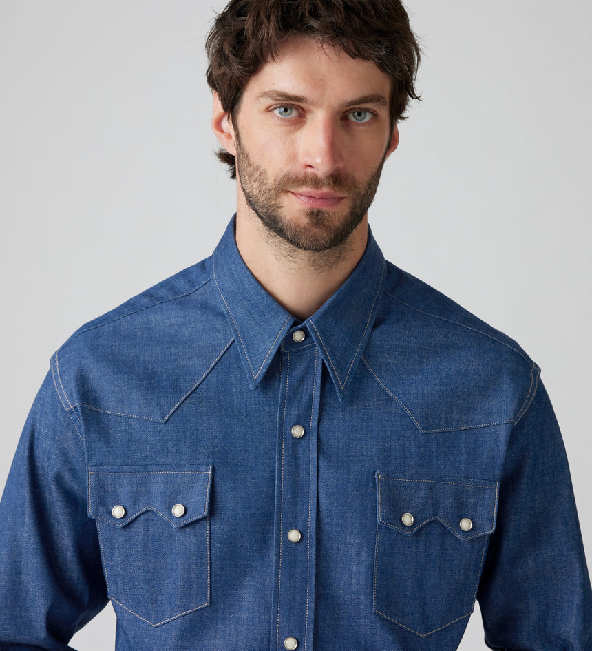 Main 4 - Levi's® Vintage Clothing Men's 1955 Shorthorn Sawtooth Shirt - 001L70002