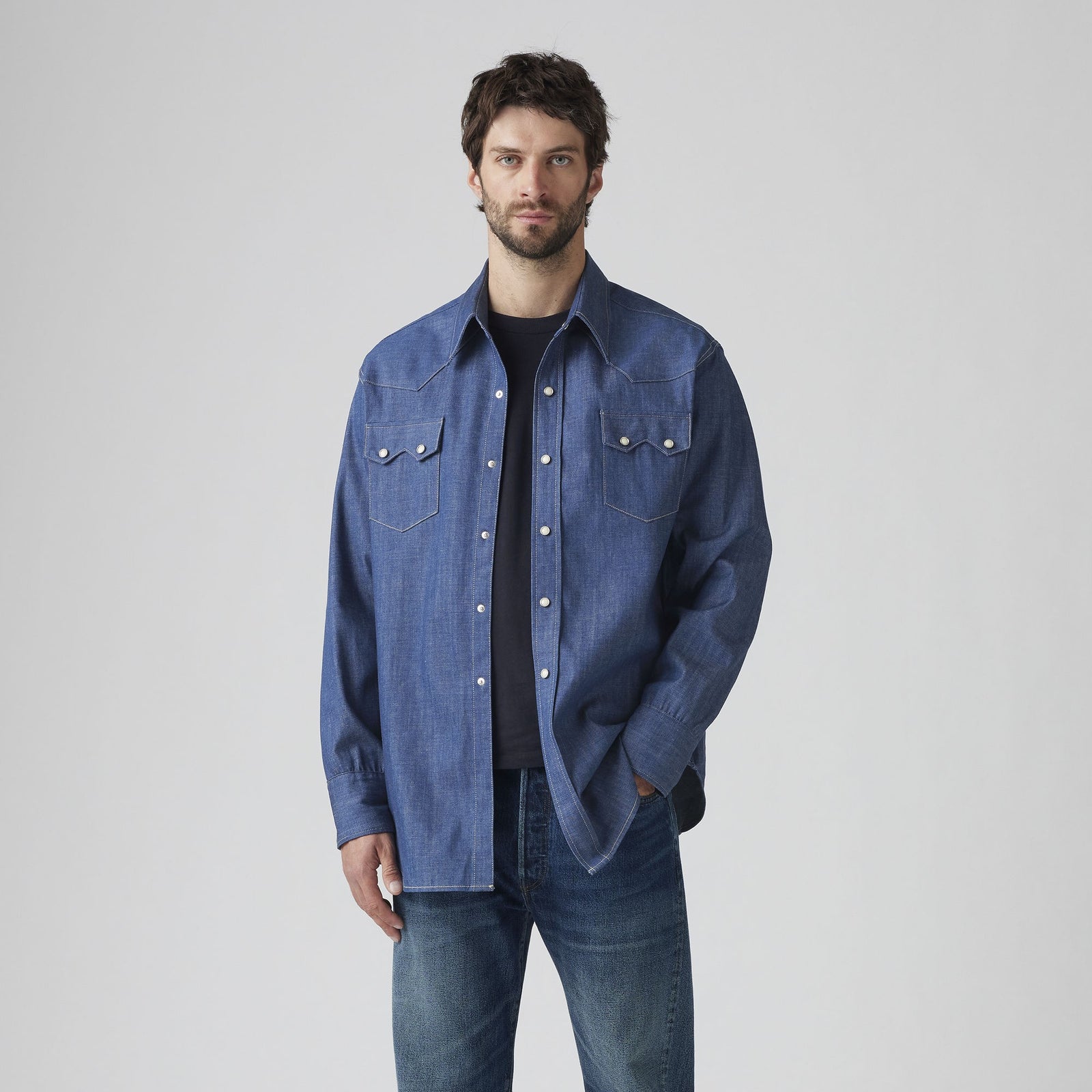 Main 1 - Levi's® Vintage Clothing Men's 1955 Shorthorn Sawtooth Shirt - 001L70002