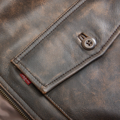 Thumbnail 9 - Levi's® Men's Clayton Leather Aviator Jacket - 003AU0000