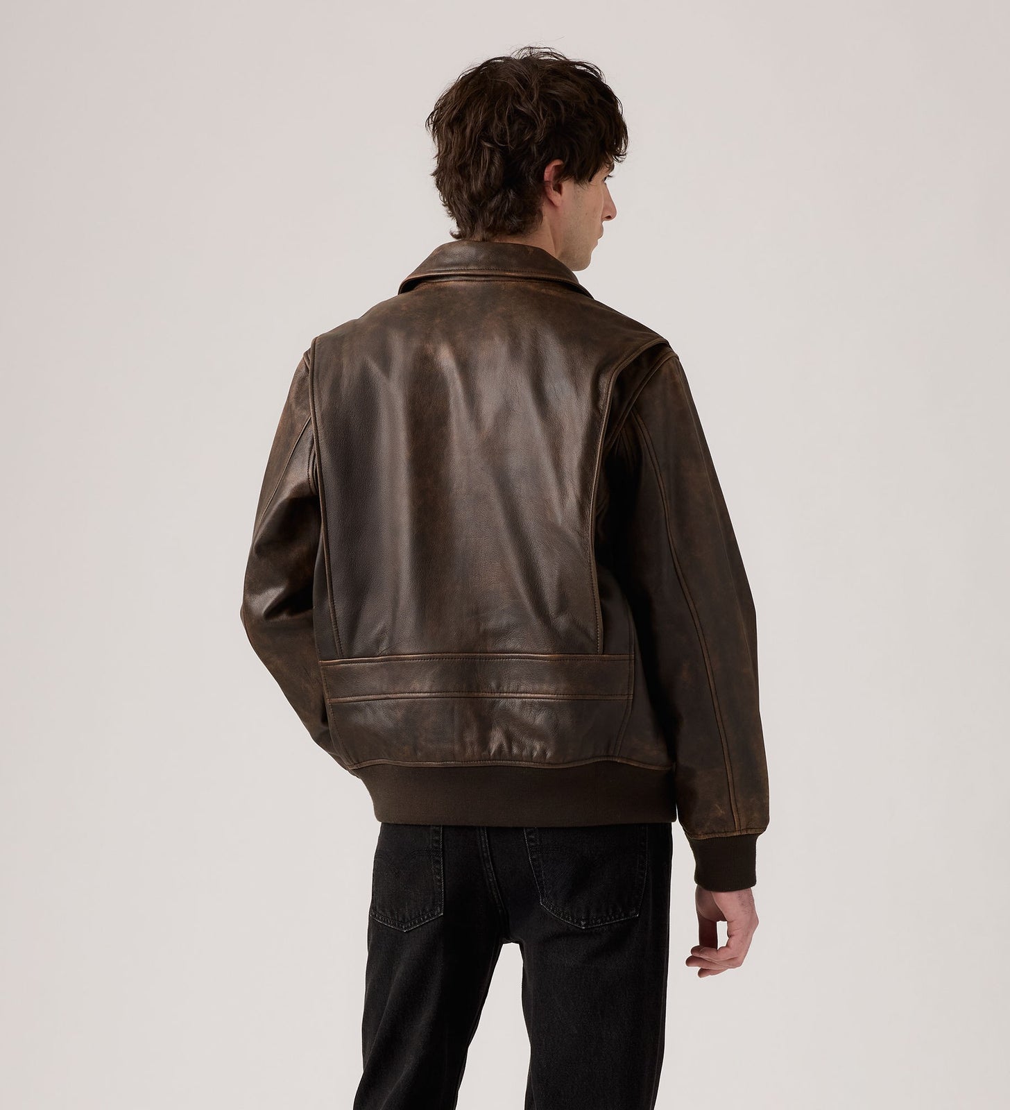 Main 3 - Levi's® Men's Clayton Leather Aviator Jacket - 003AU0000