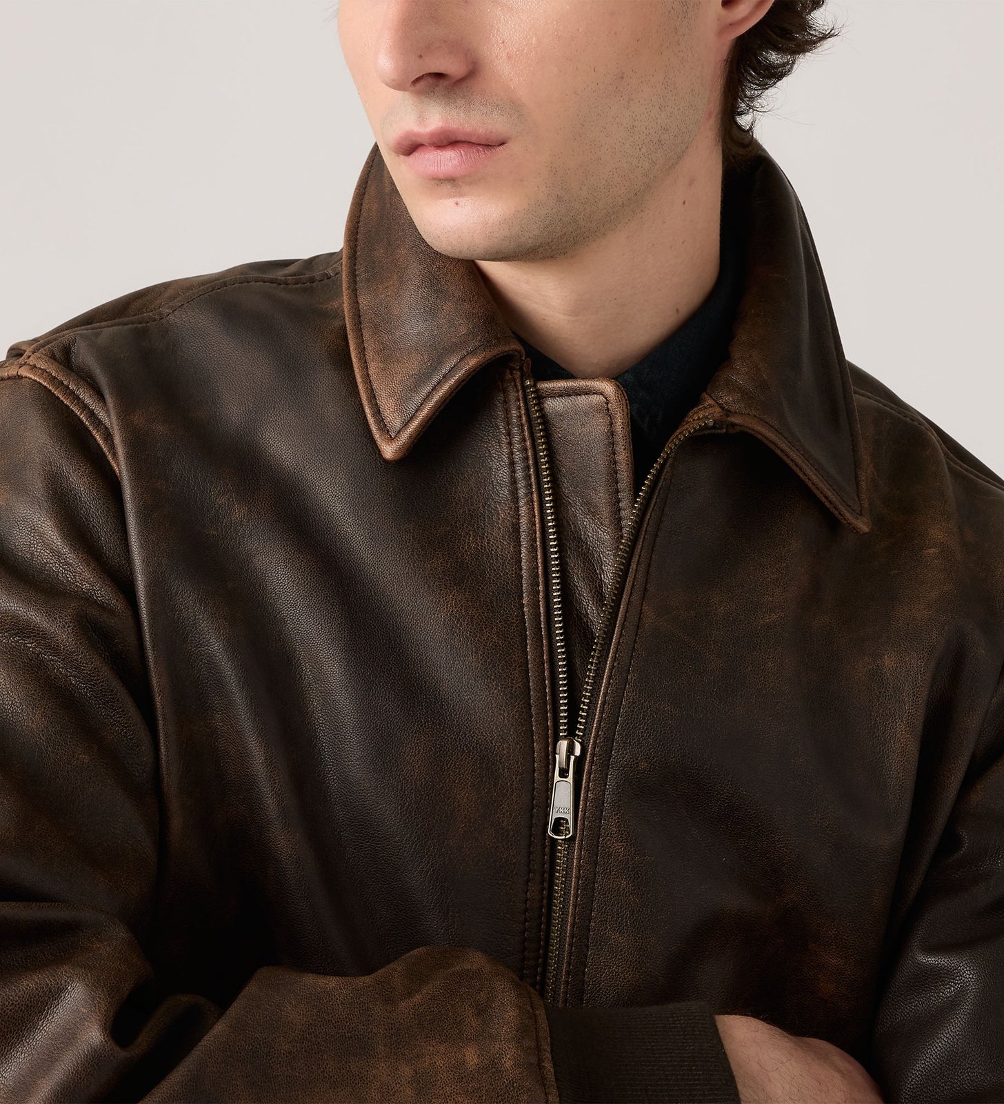 Main 5 - Levi's® Men's Clayton Leather Aviator Jacket - 003AU0000