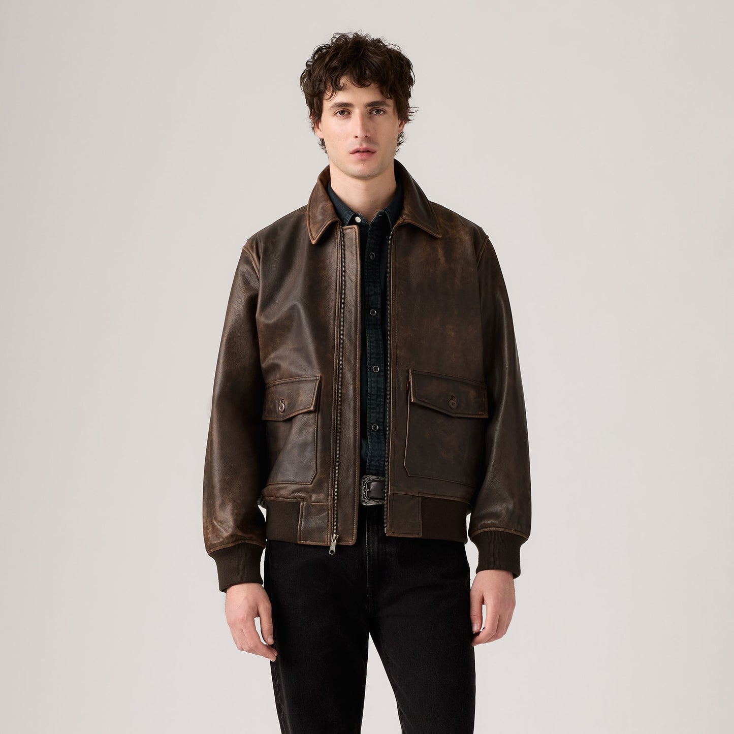 Levi's® Men's Clayton Leather Aviator Jacket