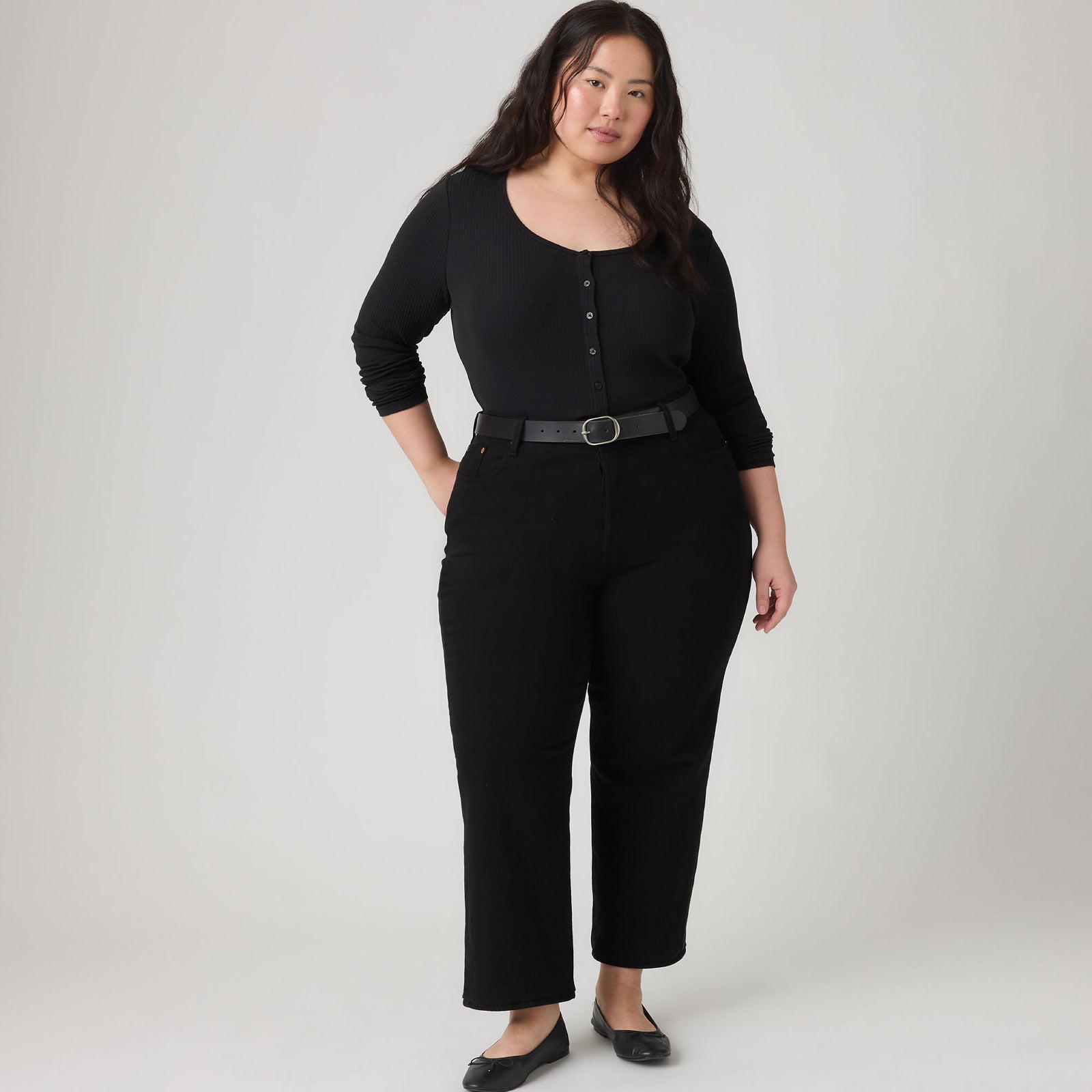 Main 5 - Levi's® Women's Austen Button-Up Long-Sleeve Top (Plus Size) - 009AZ0000