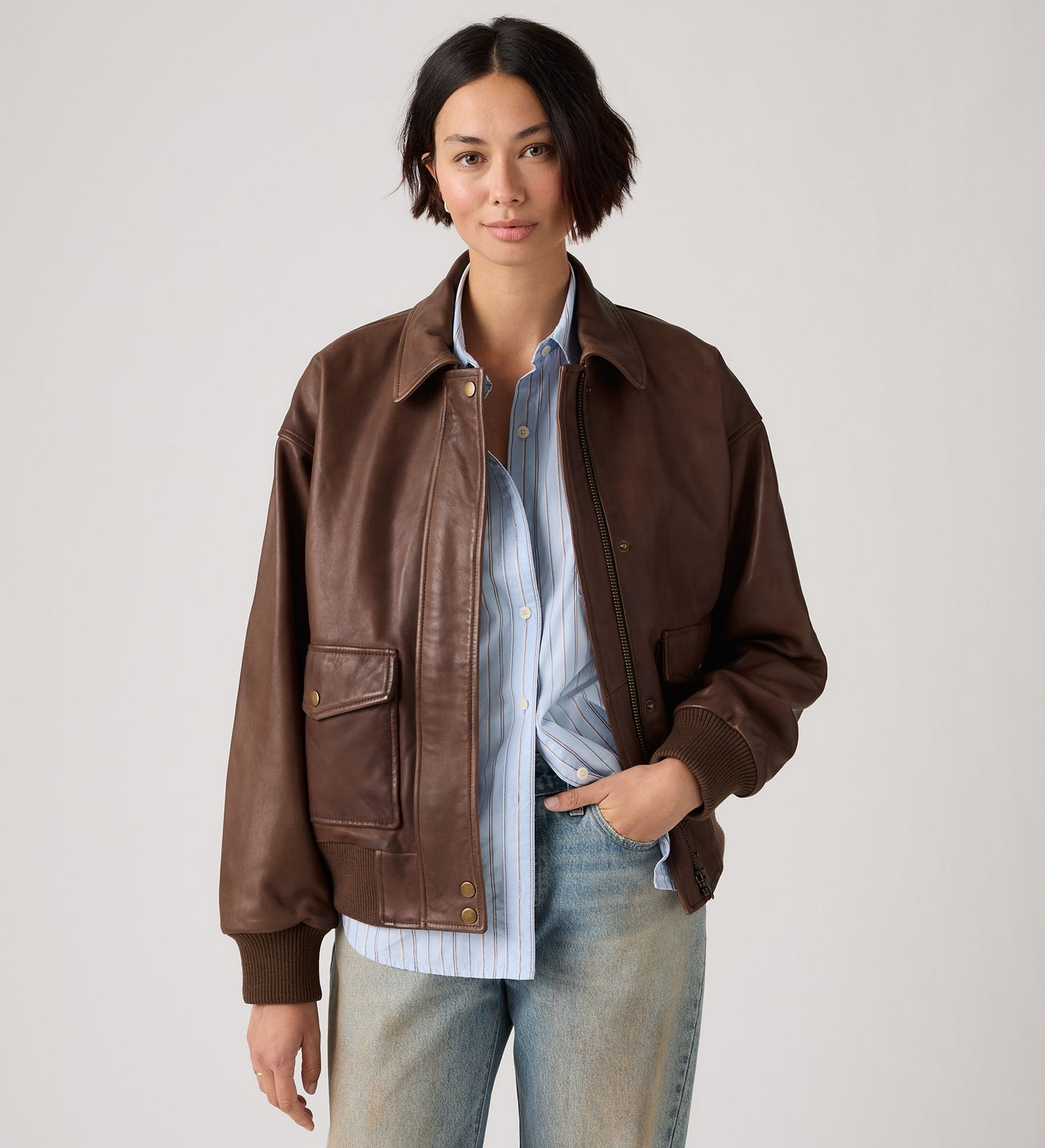 Levi's® Women's Genuine Leather Kennedy Dad Jacket