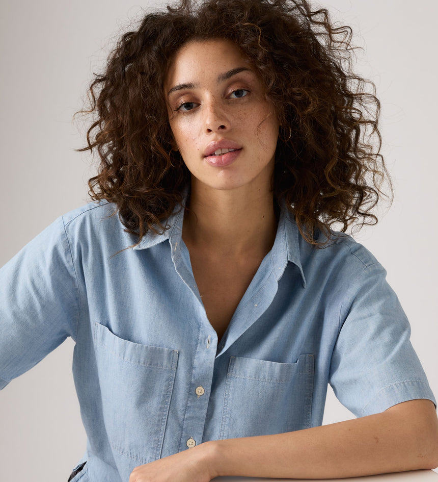 Main 1 - Levi's® Women's Harlie Short-Sleeve Cropped Shirt - 003QI0000