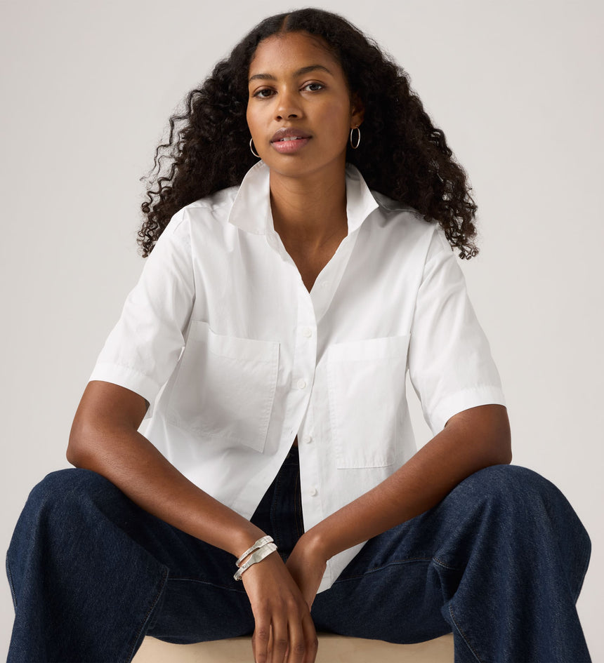 Main 1 - Levi's® Women's Harlie Short-Sleeve Cropped Shirt - 003QI0001