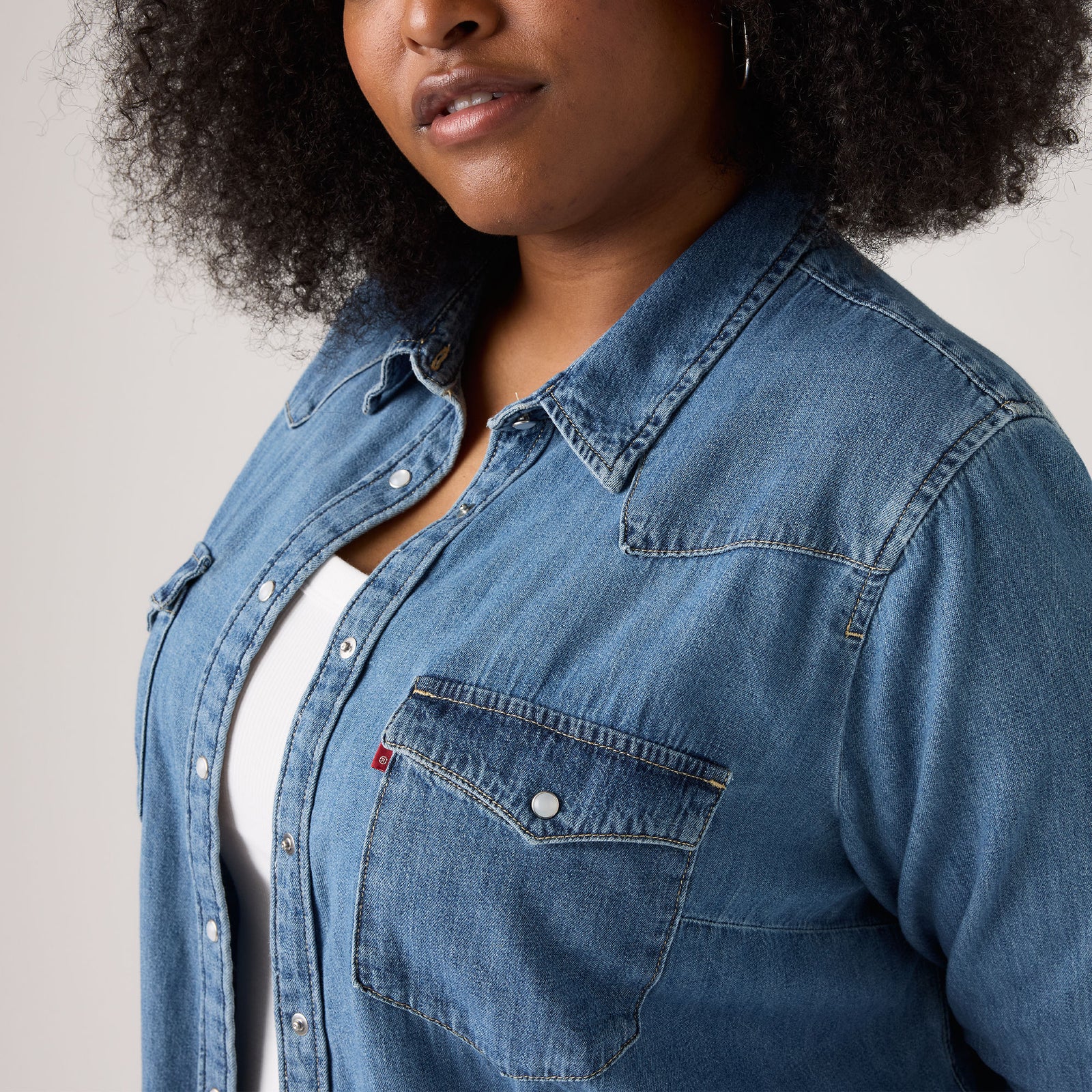 Main 4 - Levi's® Women's Essential Western Shirt (Plus Size) - 577840006