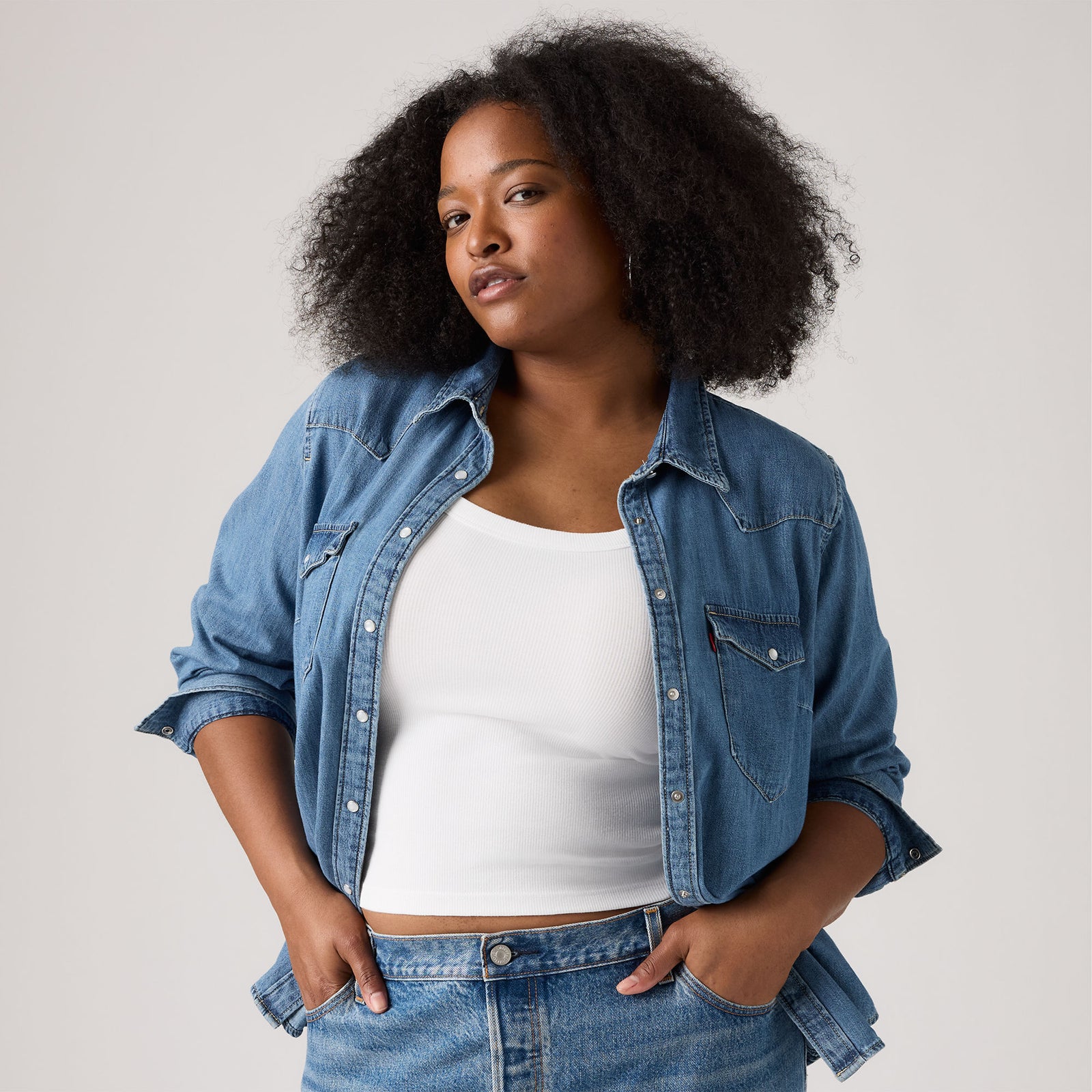 Main 3 - Levi's® Women's Essential Western Shirt (Plus Size) - 577840006