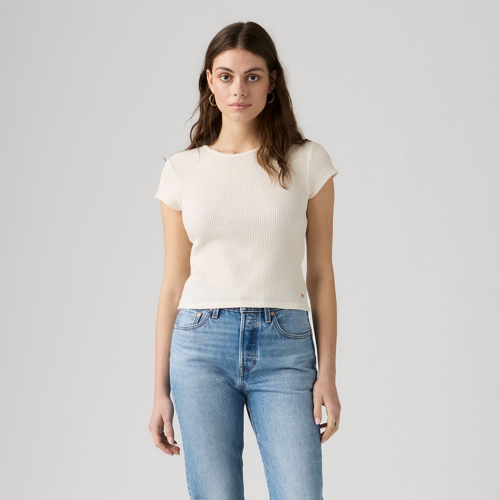 Main 4 - Levi's® Dry Goods Women's Waffle Cap Tee - 003PW0007