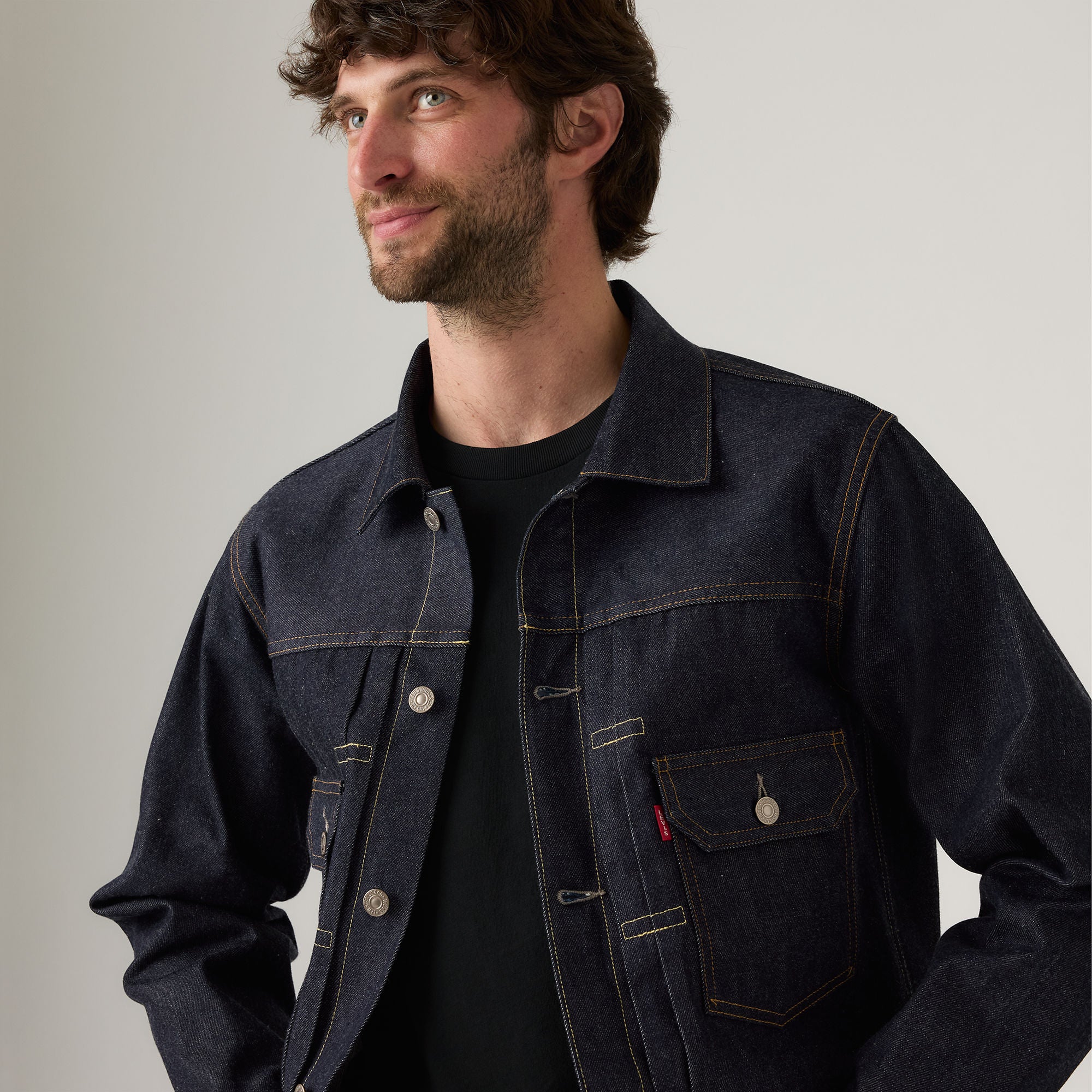 Levi's TYPEⅡ TRUCKER LEATHER JACKET Levi's® TRUCKER - Faux leather jacket - black - Zalando.co.uk
