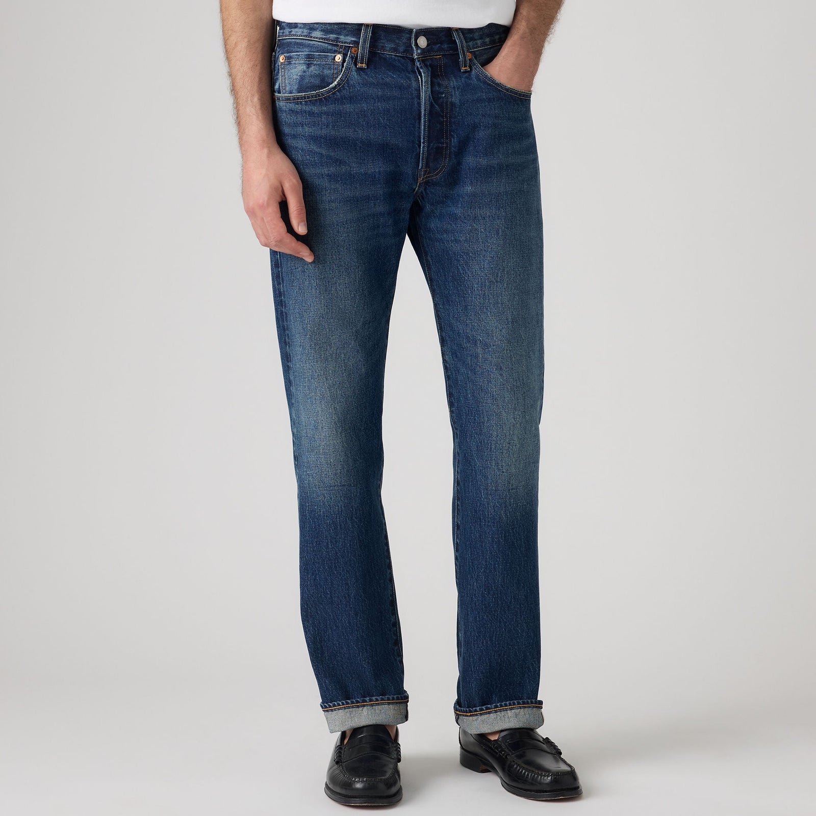 Main 5 - Levi's® Men's 501® Original Selvedge Jeans - 005013908