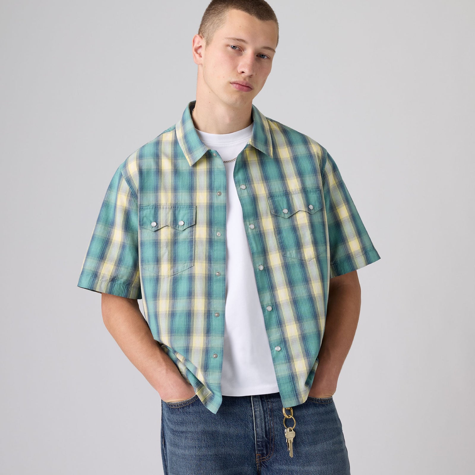 Main 1 - Levi's® Men's Short-Sleeve Boxy Western Shirt - 005H70007