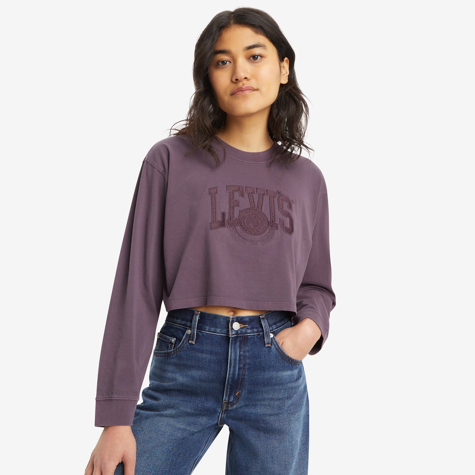 Main 1 - Levi's® Women's Cropped Long-Sleeve Football Tee SCL - 