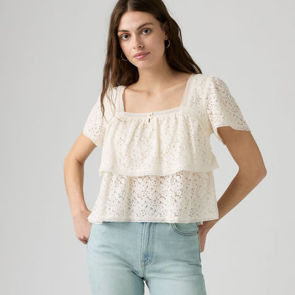 Thumbnail 1 - Levi's® Women's Dom Short-Sleeve Lace Blouse - 007XH0005