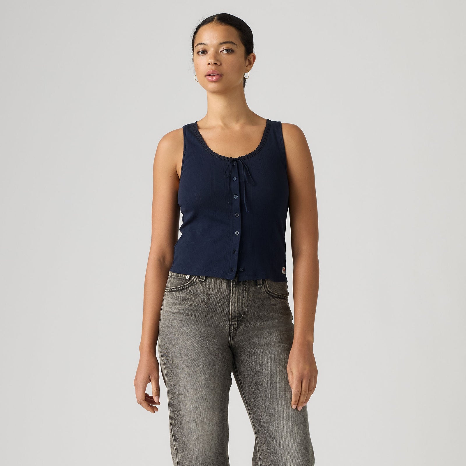 Main 3 - Levi's® Women's Dry Goods Pointelle Lace Tank - 0086L0002