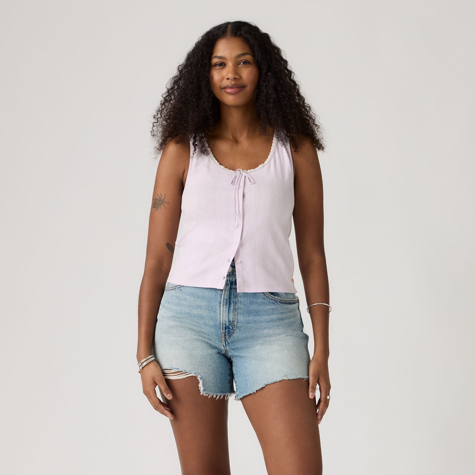 Main 3 - Levi's® Women's Dry Goods Pointelle Lace Tank - 0086L0007
