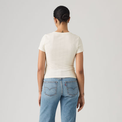 Thumbnail 2 - Levi's® Women's Dry Goods Pointelle Short-Sleeve Henley - 0086J0000