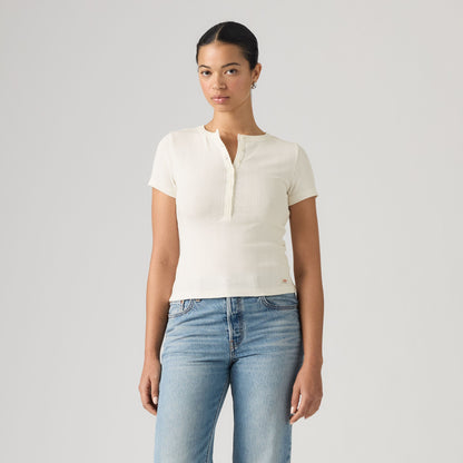 Thumbnail 3 - Levi's® Women's Dry Goods Pointelle Short-Sleeve Henley - 0086J0000