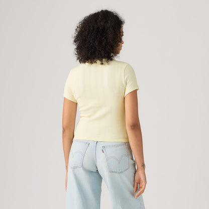 Thumbnail 2 - Levi's® Women's Dry Goods Pointelle Short-Sleeve Henley - 0086J0002