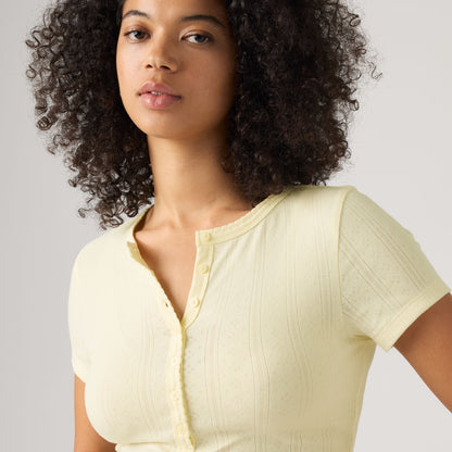 Thumbnail 4 - Levi's® Women's Dry Goods Pointelle Short-Sleeve Henley - 0086J0002