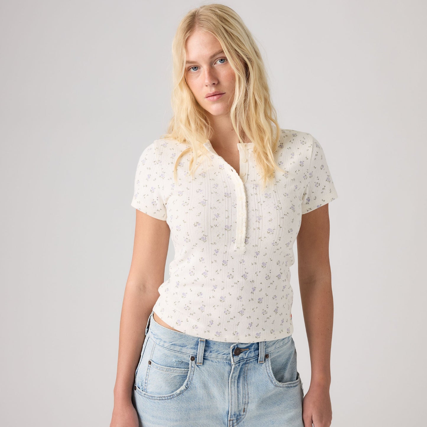 Levi's® Women's Dry Goods Pointelle Short-Sleeve Henley