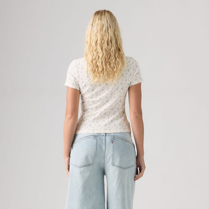 Thumbnail 2 - Levi's® Women's Dry Goods Pointelle Short-Sleeve Henley - 0086J0004
