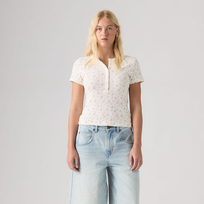 Thumbnail 3 - Levi's® Women's Dry Goods Pointelle Short-Sleeve Henley - 0086J0004