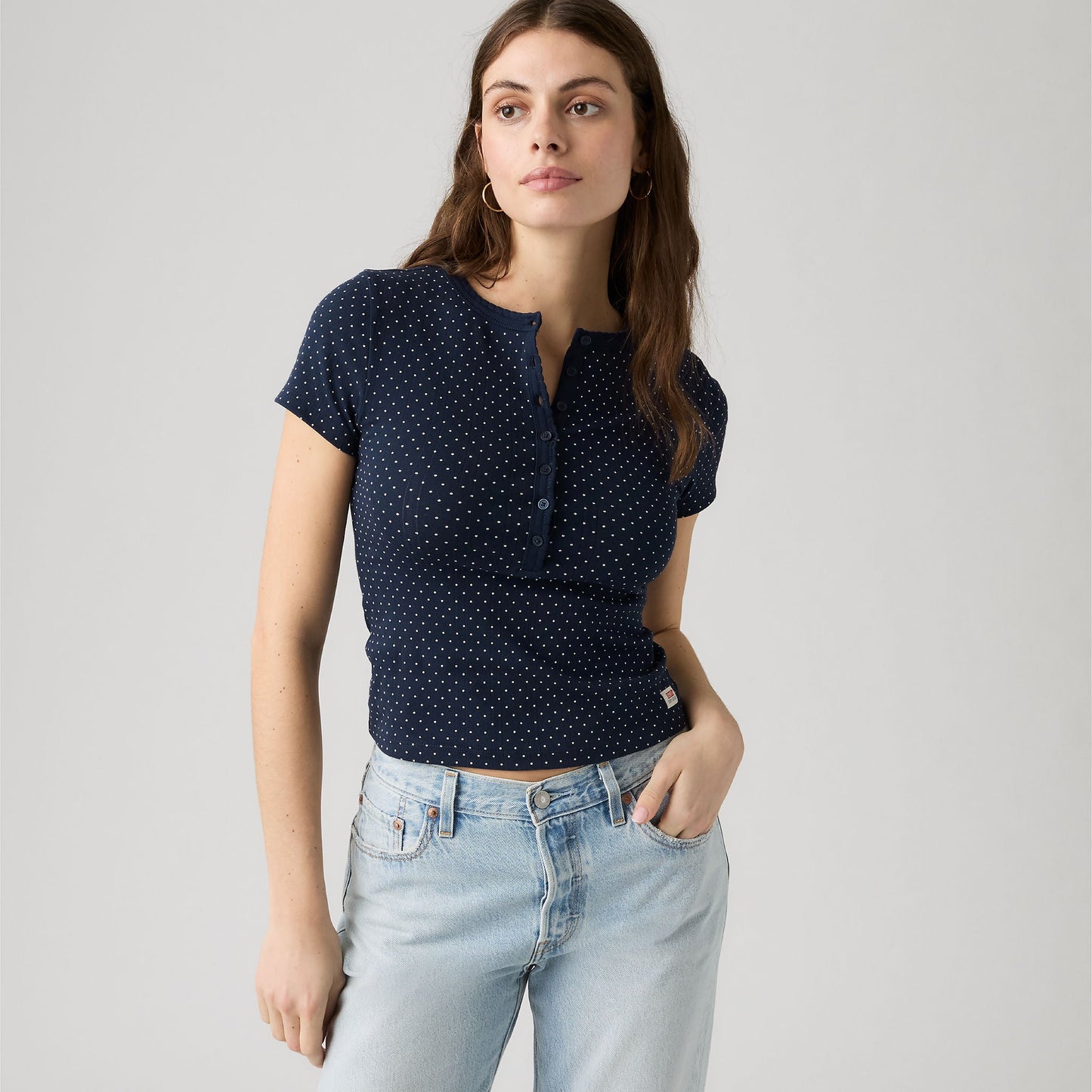 Levi's® Women's Dry Goods Pointelle Short-Sleeve Henley