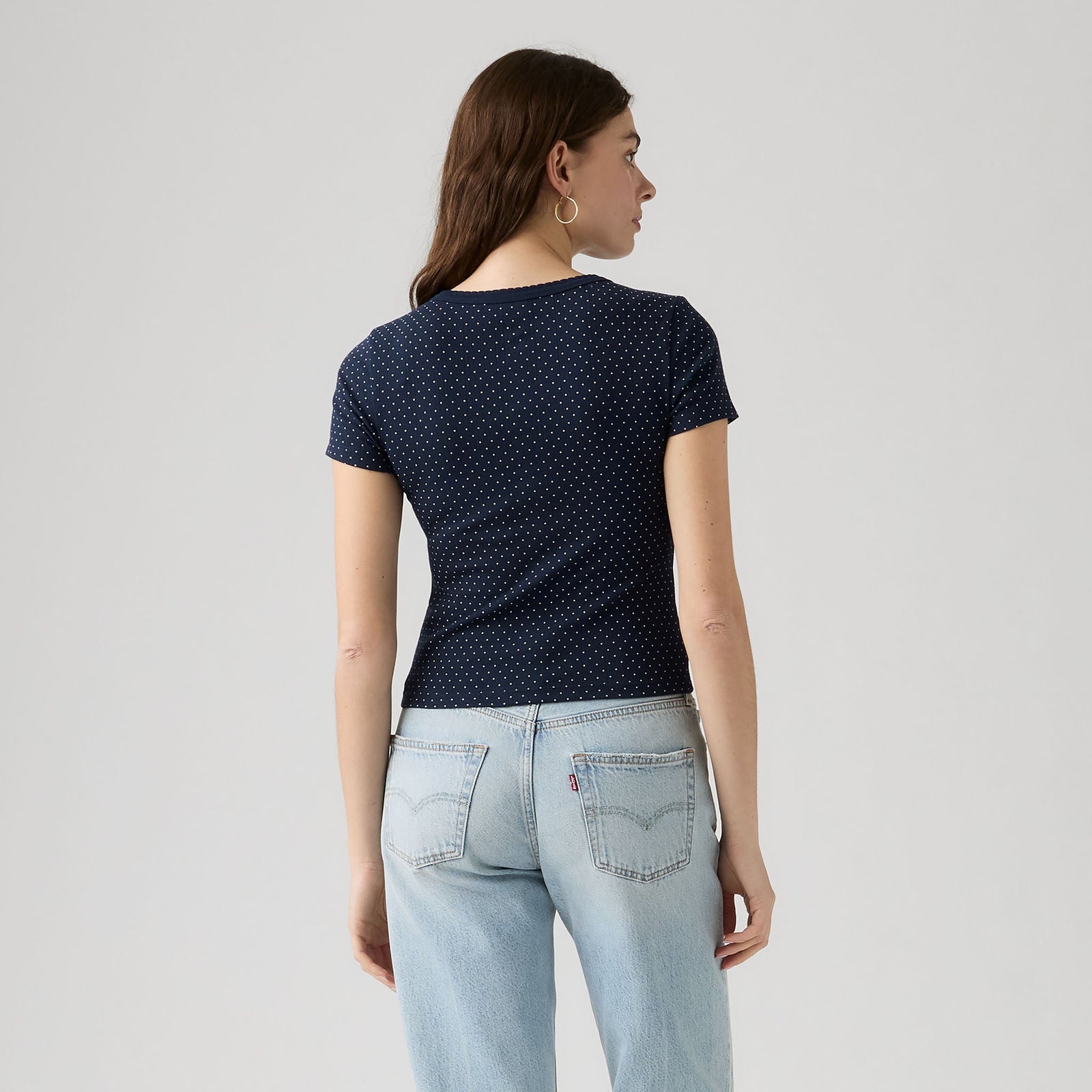 Main 2 - Levi's® Women's Dry Goods Pointelle Short-Sleeve Henley - 0086J0005