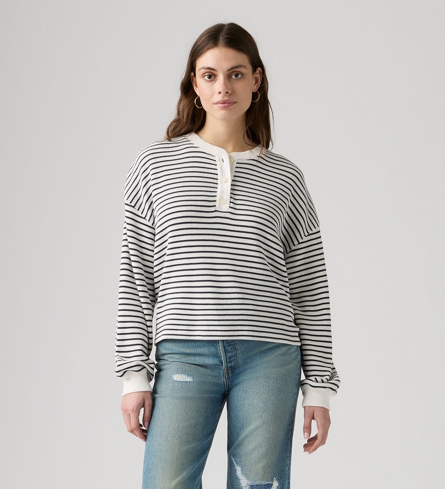 Main 3 - Levi's® Women's Dry Goods Relaxed Long-Sleeve Henley - 0087F0009