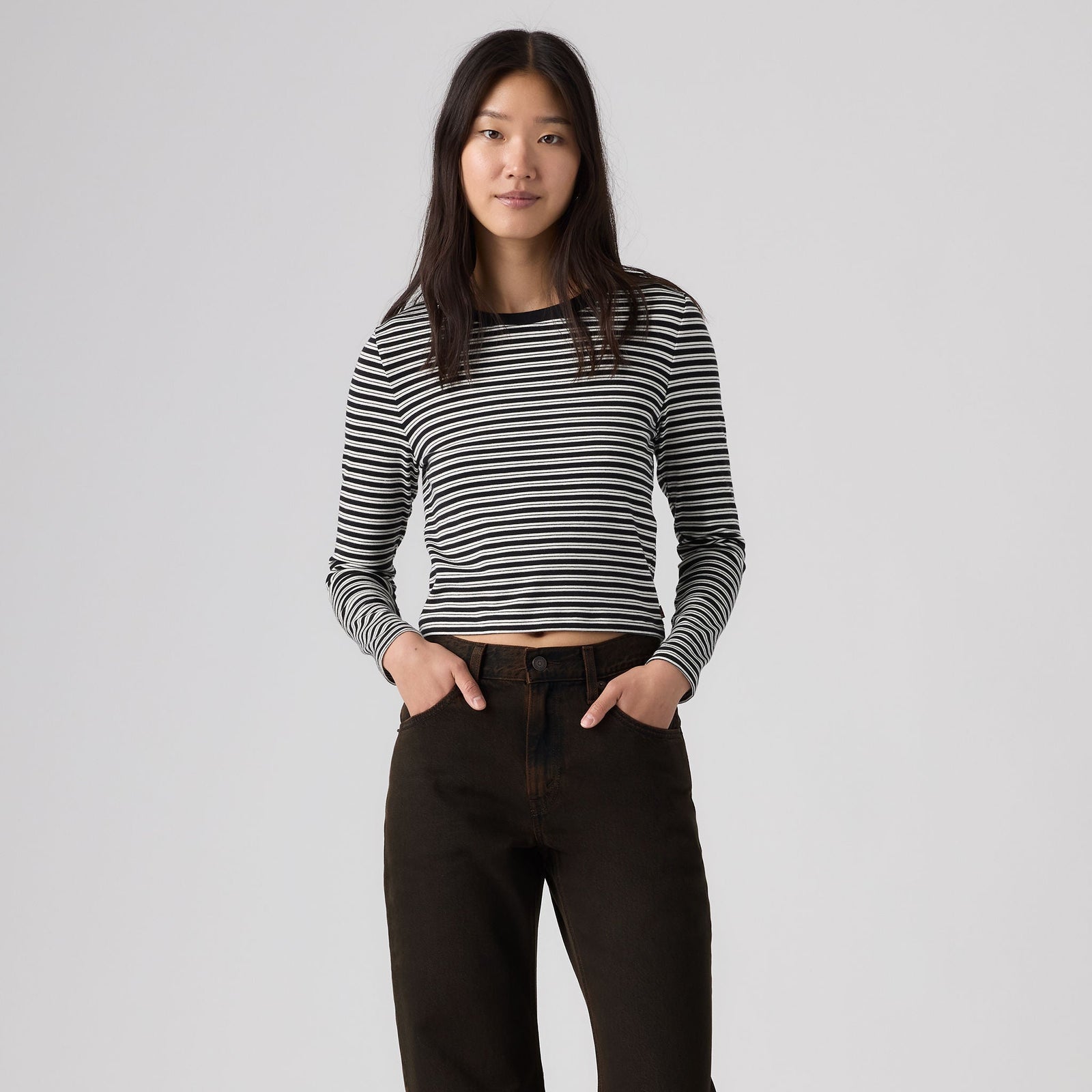 Main 3 - Levi's® Women's Essential Baby Long-Sleeve Tee - 008SS0008