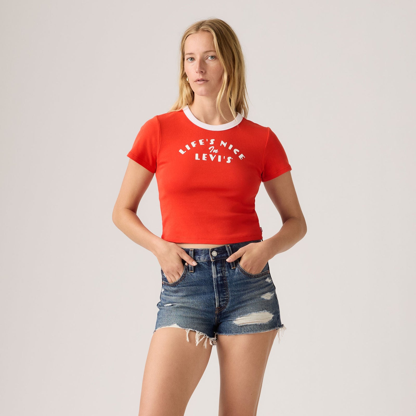 Main 1 - Levi's® Women's Graphic Ringer Mini T-Shirt SCL - 